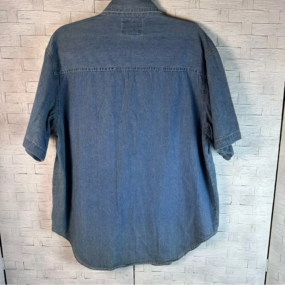 Lets Quizz Again vintage Women embroidered Noahs art denim button up cottagecore - Picture 5 of 11